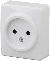 Розетка без заземления накладная Эра Эксперт 1-м. белый картинка